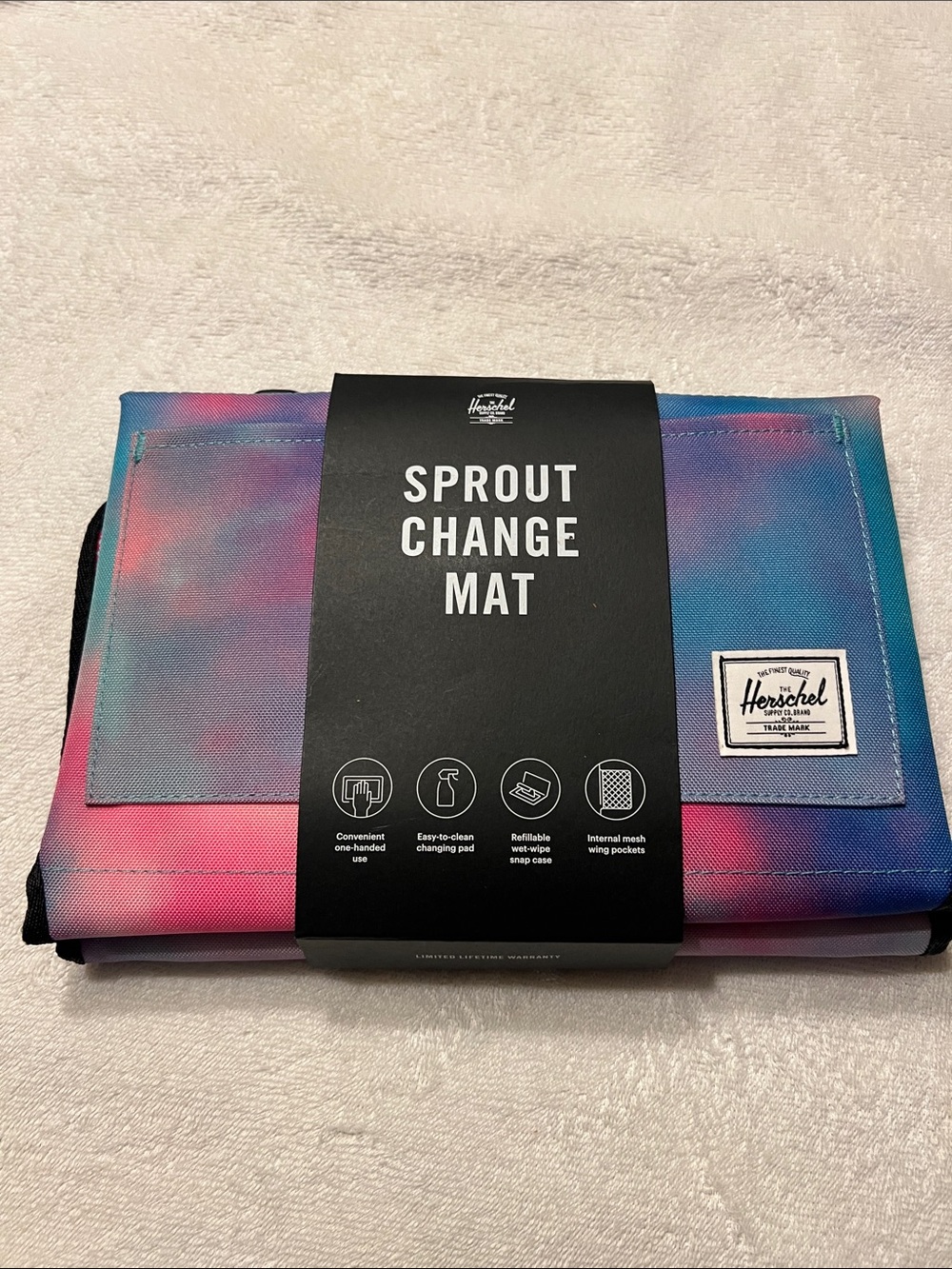 Herschel Supply Company Kids Gradient Sprout Change Mat - Pink, Purple, Blue
